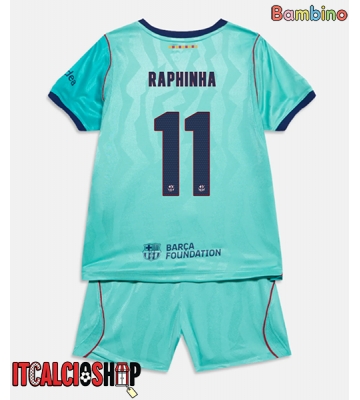 Barcelona Raphinha Belloli #11 Terza Maglia Bambino 2026-27 Manica Corta (+ Pantaloni corti)